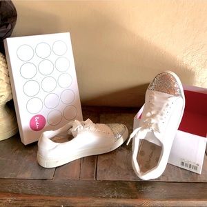 Women’s Boden White Glitter Sneakers 38